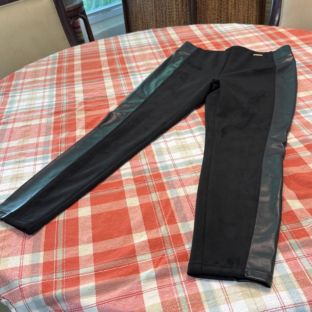 Marc Jacobs Black Leggings with Leather Accents